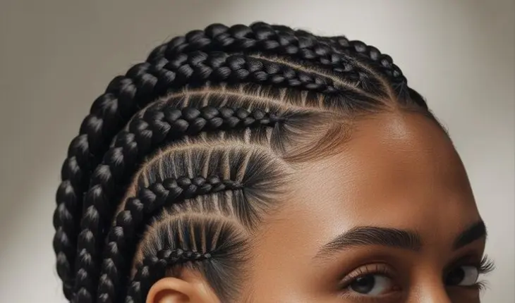 cornrows braids hairstyle commonly worn as a long lasting protective style